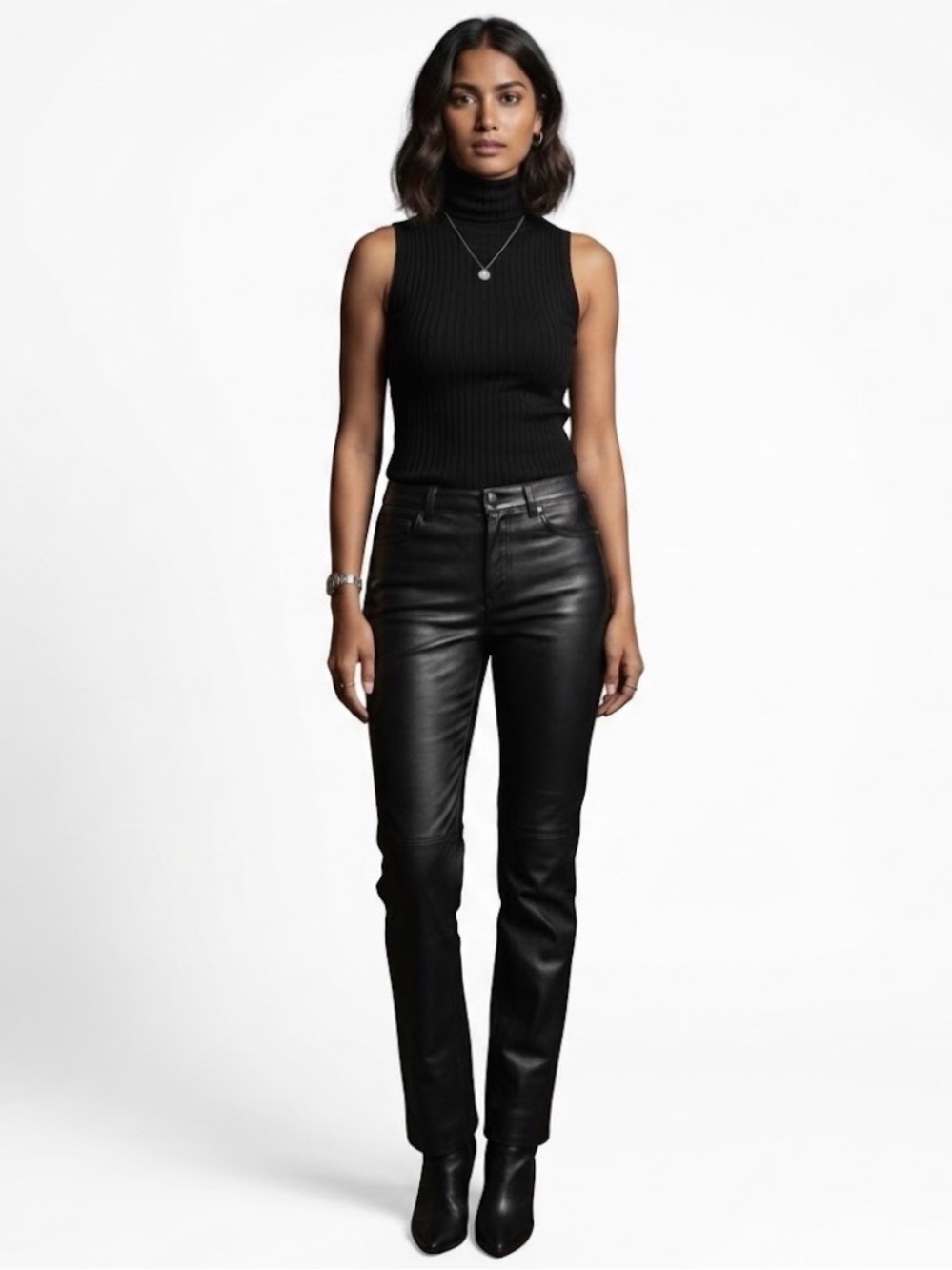 VINTAGE Leather Holt Renfrew Women’s Black Pants - Size 2